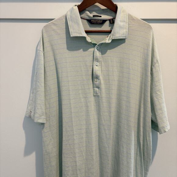 Polo Golf Other - Polo Golf Ralph Lauren Shirt Men XXL White Green Striped Stretch Lisle Peru